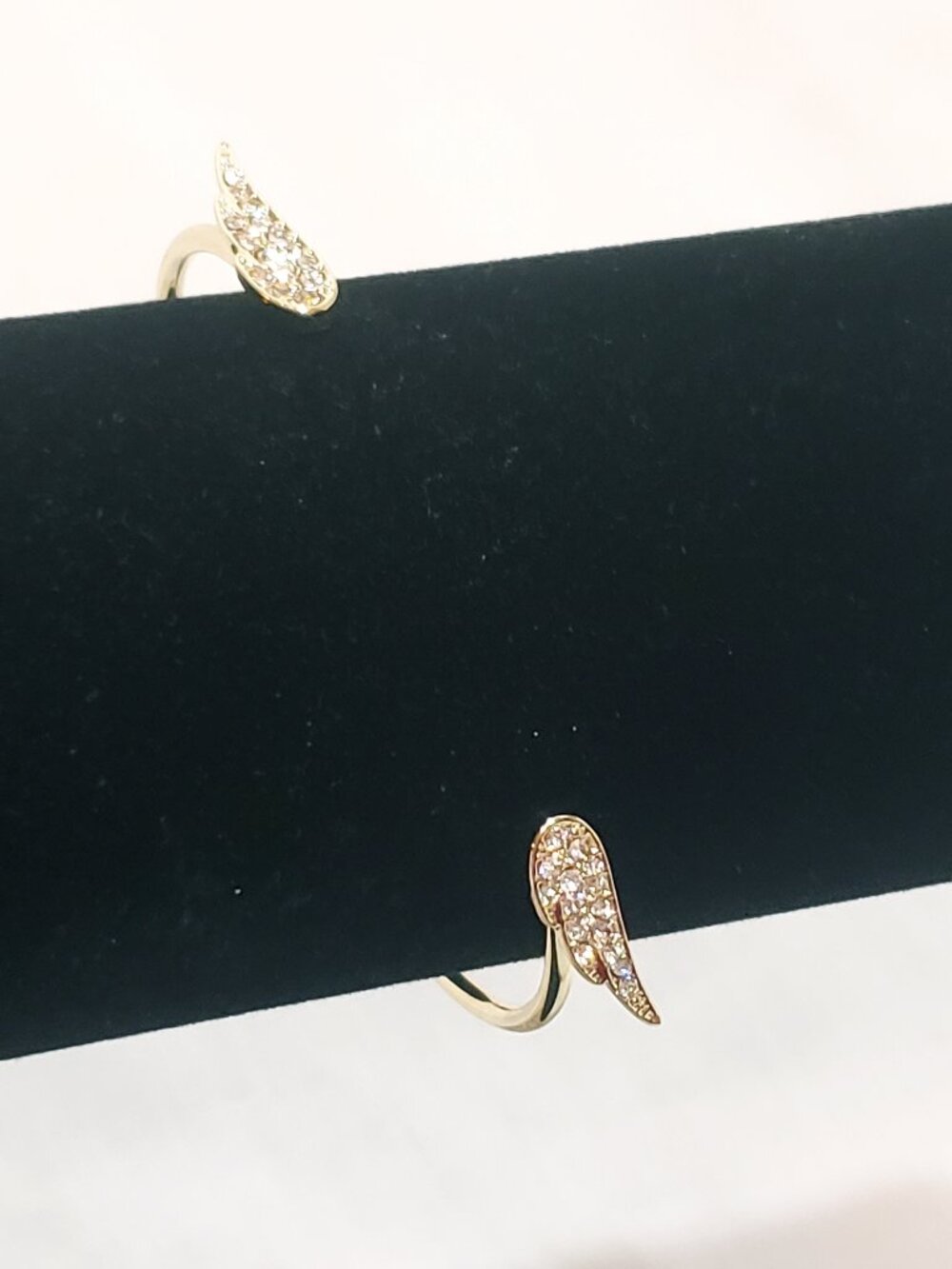 Angel wings Victoria's Secret Gold Tone Thin Open Cuff Bracelet 2.5"